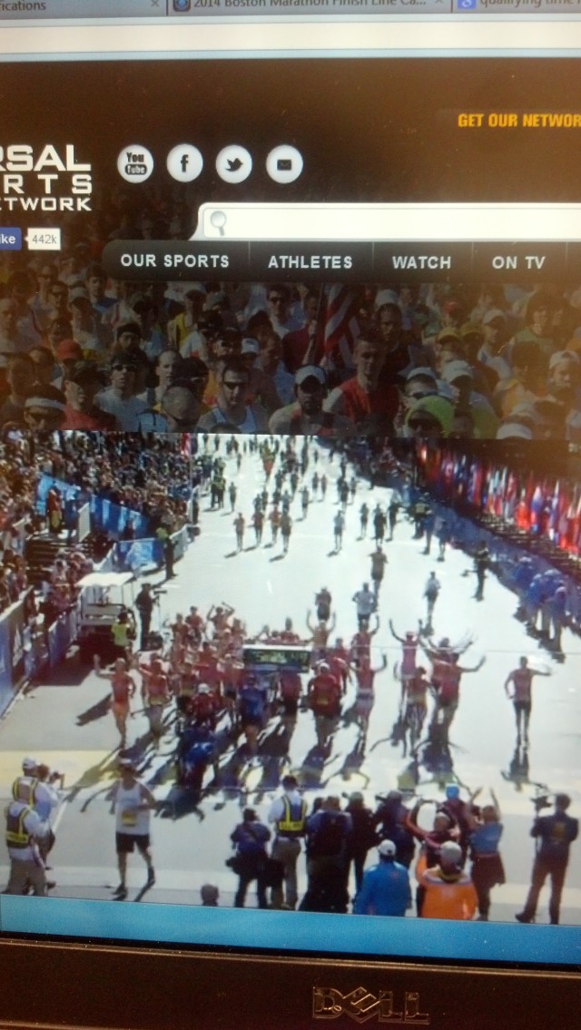Team Hoyt's final finish at the Boston Marathon :-}
